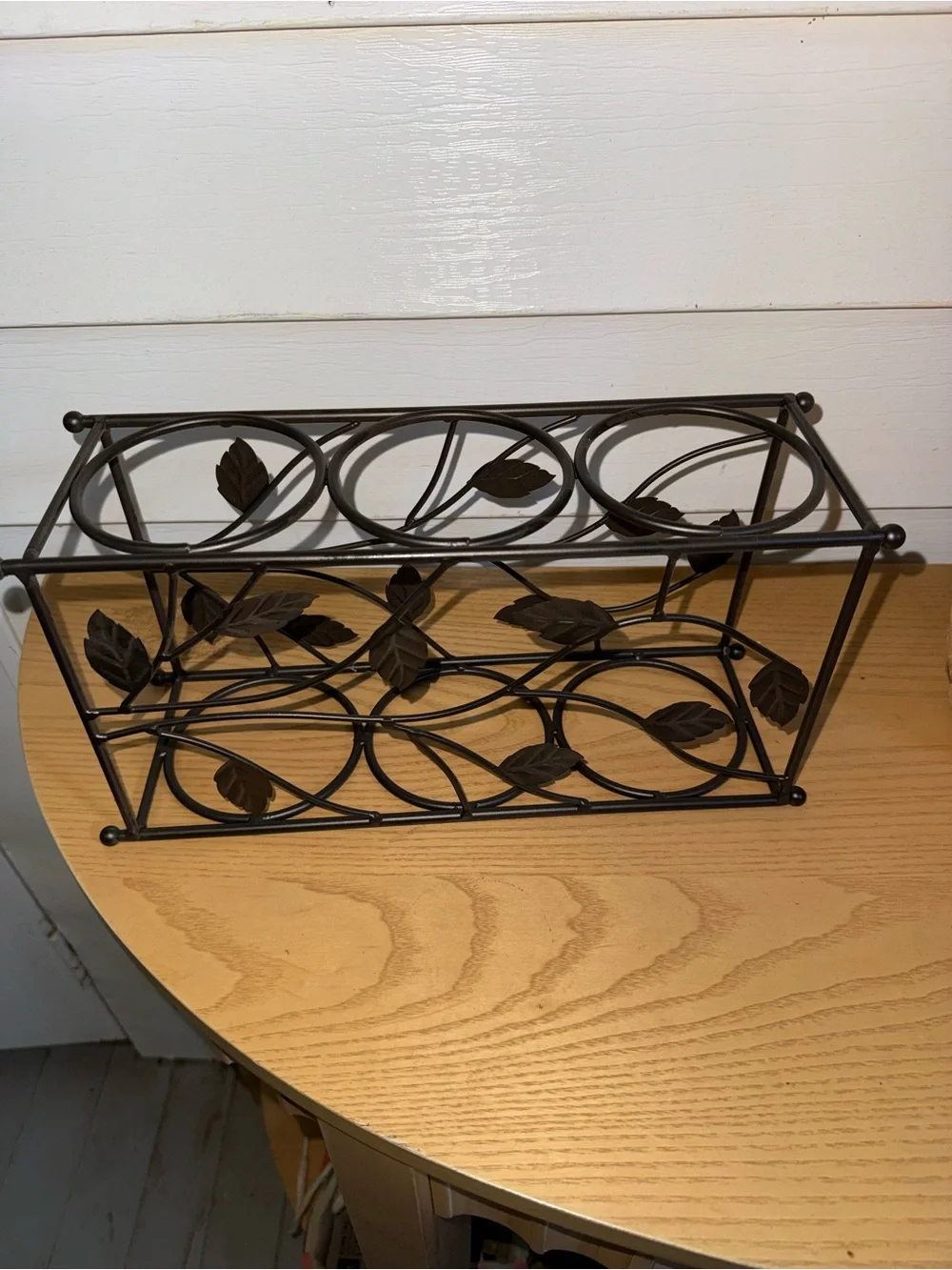 Decorative Metal Leaf Wine Stand - Dark Bronze